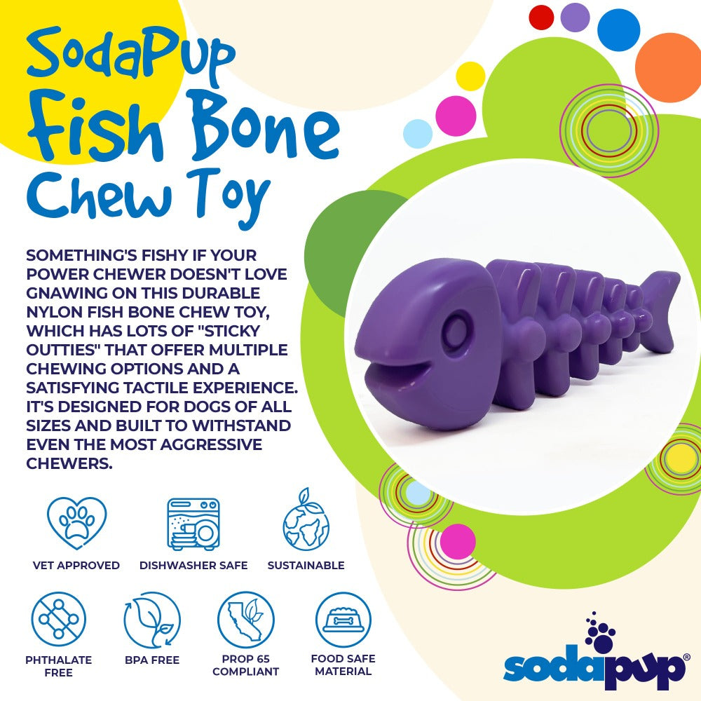 TOY: Fish Bone Nylon Dog Toy for Aggressive Chewers