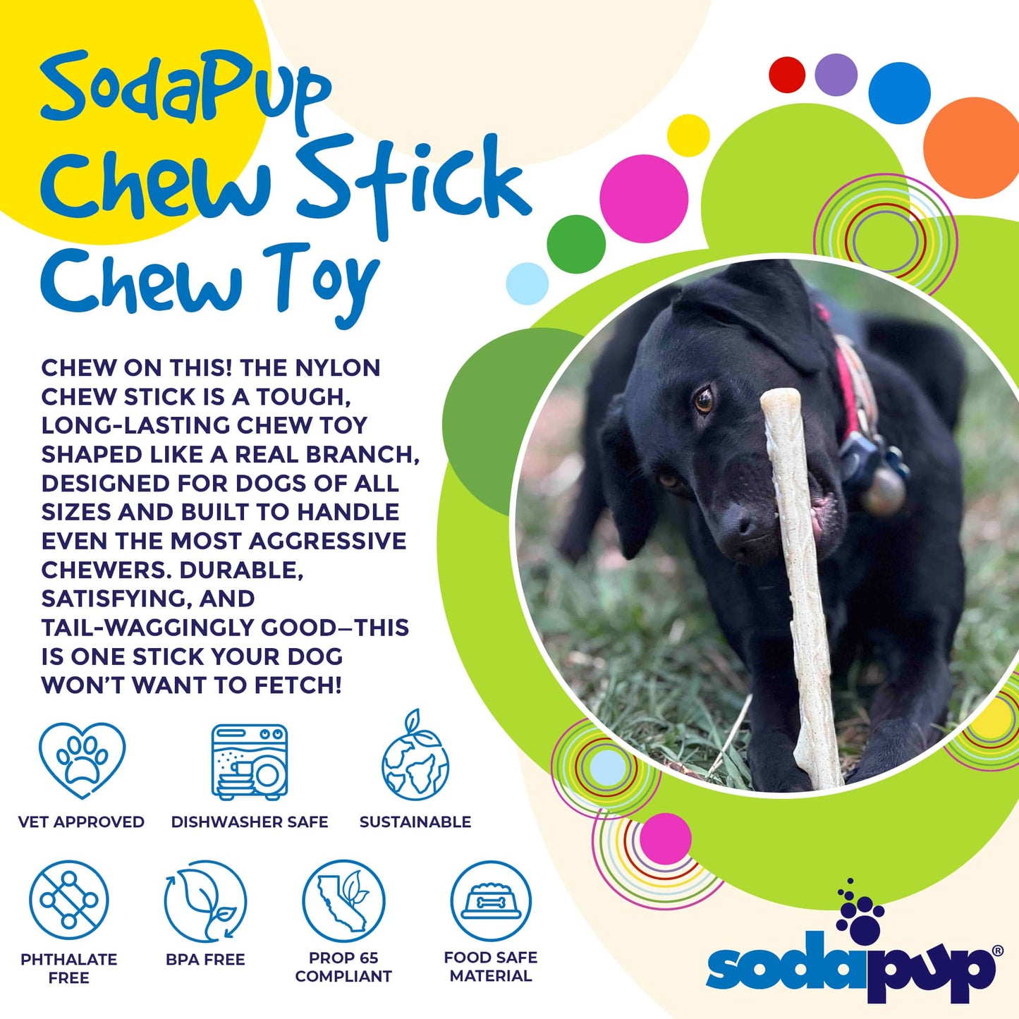 TOY: Durable Nylon Chew Stick for Power Chewers | Indestructible Dog Toy