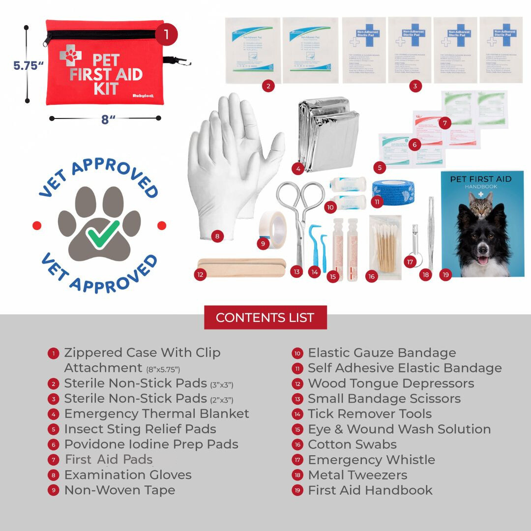 First Aid Kit for Dogs & Cats with Vet-Approved Essentials  | Rubyloo