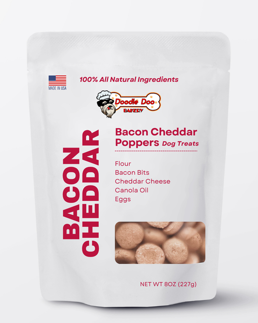 Treat: Bacon Cheddar Poppers Dog Treats 1/2lb | Doodle Doo